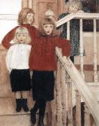 Fernand Khnopff Portrait of the Children of Louis Neve Norge oil painting reproduction